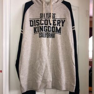 Blue and Gray Six Flags Hoodie